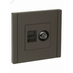 FORTE&PIANO Розетка двойная TV+RJ45 кат.6 FP337 серый IEK FORTE&PIANO Розетка двойная TV+RJ45 кат.6 FP337 серый IEK