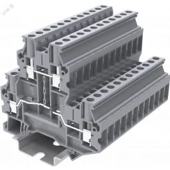 Клемма TU 2-уровневая винтовая, сечение 4 мм. кв., серая