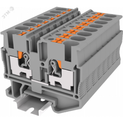 Клемма мини TP 1-1 проходная, Push-in, сечение 2,5 мм. кв., DIN 15, серая