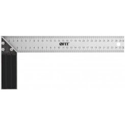 Угольник столярный, рифленая шкала, алюминиевое основание 300 мм Угольник столярный, рифленая шкала, алюминиевое основание 300 мм