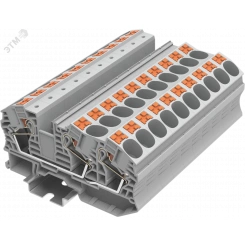 Клемма TP 1-2 проходная Push-in, сечение 16 мм. кв., серая