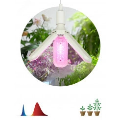 Фитолампа для растений светодиодная FITO-24W-RB-E27-FOLD 3-х лепестковая красно-синего спектра 24 Вт Е27