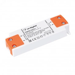 Блок питания ARV-SP-24015-FLAT-B (24V, 0.63A, 15W) (IP20 Пластик, 5 лет)