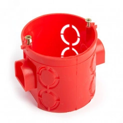 Подрозетник углубленный 68*62мм с кабель-каналом для сплошных стен, красный, EBX30-01-1 (GE40011-06) Подрозетник углубленный 68*62мм с кабель-каналом для сплошных стен, красный, EBX30-01-1 (GE40011-06)