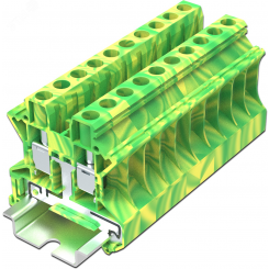 Клемма TU 1-1 земля, винтовая, сечение 6 мм. кв., желто-зеленая