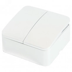 Выключатель 2-клавишный 250В 10А серия София белый STEKKER