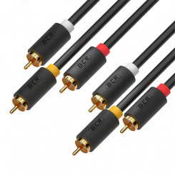 Аудио кабель 3 х RCA на 3 х RCA, 3 м., черный