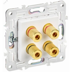 SKANDY Аудиорозетка 4-местная SK-A01W арктический белый IEK