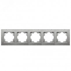 Рамка фактурная 5 постов универсальная UNIVersal Афина серебро (еврослот) Рамка фактурная 5 постов универсальная UNIVersal Афина серебро (еврослот)