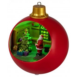 Новогодняя декоративная композиция Шар красный, мультиколор, 3*АА, 15*15*17 см EFIS-S03