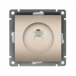 Розетка компьютерная одноместная UNIVersal серия Афина, с/у, 1А, RJ45, шампань (еврослот), механизм Розетка компьютерная одноместная UNIVersal серия Афина, с/у, 1А, RJ45, шампань (еврослот), механизм