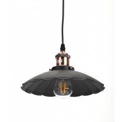 Светильник подвесной декоративный PL3 BK/RC металл, E27, max 60W, d245 мм, шагрень черный/медь (10/160) Светильник подвесной декоративный PL3 BK/RC металл, E27, max 60W, d245 мм, шагрень черный/медь (10/160)