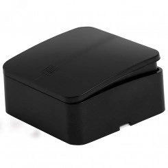 Выключатель двухклавишный с индикатором 250В 10А IP20 серия София черный матовый STEKKER