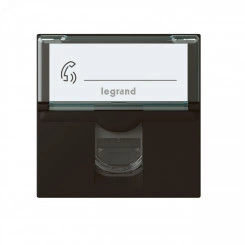 Розетка RJ 45 Mosaic категория 6a - STP - 2 модуля - матовая черная