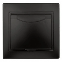 Розетка 2P+E Schuko с крышкой, 16А-250В, IP20, СУ,антрацит 1-203-05 Intro Розетка 2P+E Schuko с крышкой, 16А-250В, IP20, СУ,антрацит 1-203-05 Intro