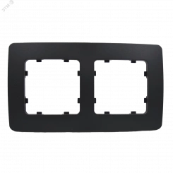 Рамка двухместная, скрытой установки, цвет черный