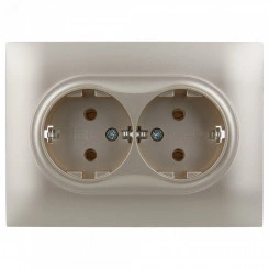 SKANDY Розетка 2-местная с заземлением без защитных шторок 16А в сборе SK-R08Sh шампань IEK SKANDY Розетка 2-местная с заземлением без защитных шторок 16А в сборе SK-R08Sh шампань IEK