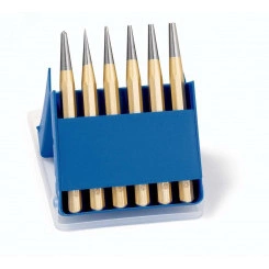 Набор пробойников DIN 6458, 6 предметов (1/2/3/4/5 мм) + Кернер DIN 7250 4 мм, 8-гранный профиль 10 мм, пластиковый кейс Набор пробойников DIN 6458, 6 предметов (1/2/3/4/5 мм) + Кернер DIN 7250 4 мм, 8-гранный профиль 10 мм, пластиковый кейс