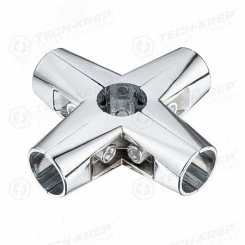 Соединитель 5-ти труб хром (1 шт) - пакет Tech-Krep
