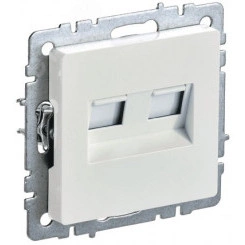 BRITE Розетка компьютерная двойная RJ45 кат.6 РК11-2-БрЖ жемчуг IEK BRITE Розетка компьютерная двойная RJ45 кат.6 РК11-2-БрЖ жемчуг IEK