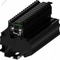 Клемма TC пружин., с предохранителем со светодиодом 220VAC/VDC, сечение 4 мм. кв., черная