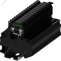 Клемма TC пружин., с предохранителем со светодиодом 220VAC/VDC, сечение 4 мм. кв., черная