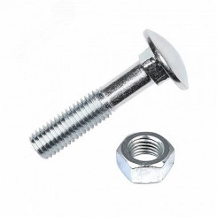 Болт DIN603 мебельный оцинк. М6х70 с гайкой (6 шт) - пакет Tech-Krep Болт DIN603 мебельный оцинк. М6х70 с гайкой (6 шт) - пакет Tech-Krep