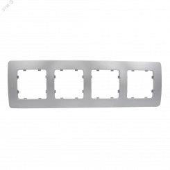 Рамка четырехместная, скрытой установки, цвет серебро