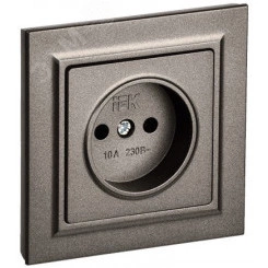BRITE Розетка 1 пост без заземления без защитных шторок 10А в сборе РСР10-1-0-БрТБ темная бронза IEK BRITE Розетка 1 пост без заземления без защитных шторок 10А в сборе РСР10-1-0-БрТБ темная бронза IEK
