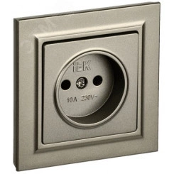 BRITE Розетка 1 пост без заземления без защитных шторок 10А в сборе РСР10-1-0-БрШ шампань IEK BRITE Розетка 1 пост без заземления без защитных шторок 10А в сборе РСР10-1-0-БрШ шампань IEK