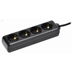 Удлинитель У04 4 места с заземлением 3м 3х1мм2 16А 250В черный