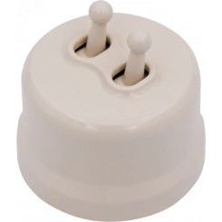 Кнопка (двухтумблерная), пластик, цвет Песочное золото Кнопка (двухтумблерная), пластик, цвет Песочное золото