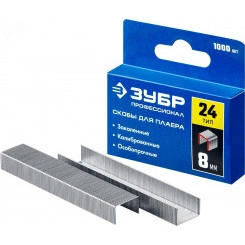 Скобы для плайера 8 мм, тип 24, 1000 шт, Скобы для плайера 8 мм, тип 24, 1000 шт,