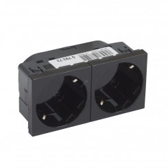 Розетка 2 x 2К+3 под углом 45° - Программа Mosaic - немецкий стандарт - 4 модуля - черная Розетка 2 x 2К+3 под углом 45° - Программа Mosaic - немецкий стандарт - 4 модуля - черная