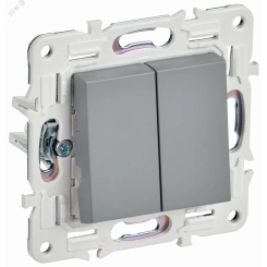 SKANDY Выключатель 2-клавишный 10А SK-V04Gr серый IEK