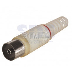 Разъем гнездо TV без пайки белый PROCONNECT