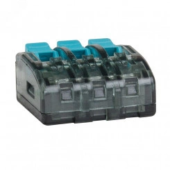 Клемма строительно-монтажная OptiKit СМК 221-413 с рычагом 3 отверстия 0,2-2,5(4,0)мм2 Клемма строительно-монтажная OptiKit СМК 221-413 с рычагом 3 отверстия 0,2-2,5(4,0)мм2