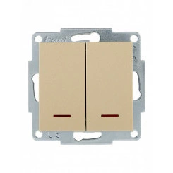 VESNA Выключатель двойной с подсветкой золото