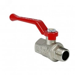 Кран шаровой PREMIUM для воды 11Б27фт1М латунный никелированный 1 1/2' ВР-НР рычаг Кран шаровой PREMIUM для воды 11Б27фт1М латунный никелированный 1 1/2' ВР-НР рычаг