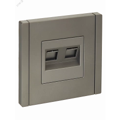 FORTE&PIANO Розетка компьютерная двойная RJ45 кат.6 FP534 сталь IEK FORTE&PIANO Розетка компьютерная двойная RJ45 кат.6 FP534 сталь IEK