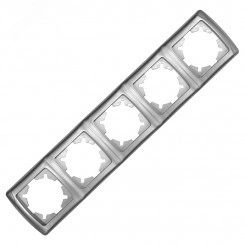 Маргарита рамка пятиместная горизонтальная серебро (еврослот) Маргарита рамка пятиместная горизонтальная серебро (еврослот)