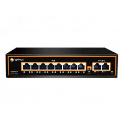 Коммутатор неуправляемый 10 портов RJ45 10 100 Мб/с  PoE 120Вт