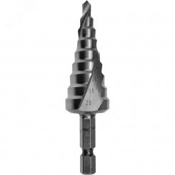 Сверло ступенчатое HSS с спиральным желобком, 4-20x75, 1/4'' Сверло ступенчатое HSS с спиральным желобком, 4-20x75, 1/4''