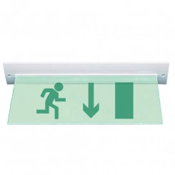 Оповещатель световой М-220-РИП-УЛЬТРА Человек вправо стрелка вниз в дверь (потолочное крепление)