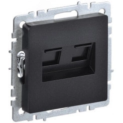 BRITE Розетка компьютерная двойная RJ45 кат.6 РК11-2-БрЧ черный IEK BRITE Розетка компьютерная двойная RJ45 кат.6 РК11-2-БрЧ черный IEK
