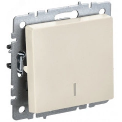 BRITE Выключатель одноклавишный проходной с индикацией 10А ВС10-1-7-БрКр бежевый IEK BRITE Выключатель одноклавишный проходной с индикацией 10А ВС10-1-7-БрКр бежевый IEK
