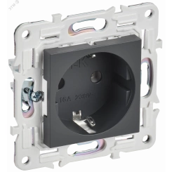 SKANDY Розетка с заземлением без защитных шторок 16А SK-R05T титан IEK SKANDY Розетка с заземлением без защитных шторок 16А SK-R05T титан IEK