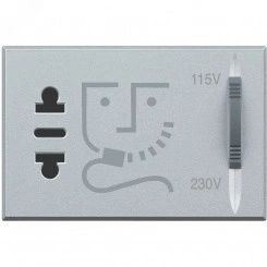 Axolute Розетка для бритв с изолированным трансформатором алюминий Axolute Розетка для бритв с изолированным трансформатором алюминий