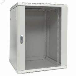 Шкаф настенный 19' TERACOM PRO 12U 600х600 мм дверь стеклянная с замком-ручкой серый