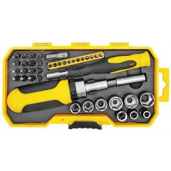 Отвертки реверсивная и для точных работ, набор 41 шт., пластиковый прорезиненный кейс Отвертки реверсивная и для точных работ, набор 41 шт., пластиковый прорезиненный кейс